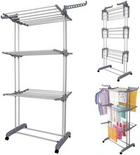 Generic Queiting 3 Tier Clothes Airer Drying Rack Foldable Clothes Dry Rail Hanger Laundry Indoor Outdoor