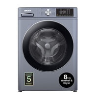 Nobel 8 KG Front Load, 5 KG Drying Capacity With 100% Dry Fully Automatic, 1400 RPM, LED Display, BLDC Inverter Motor, Washer-Dryer Combo NWM860FS Dark Silver
