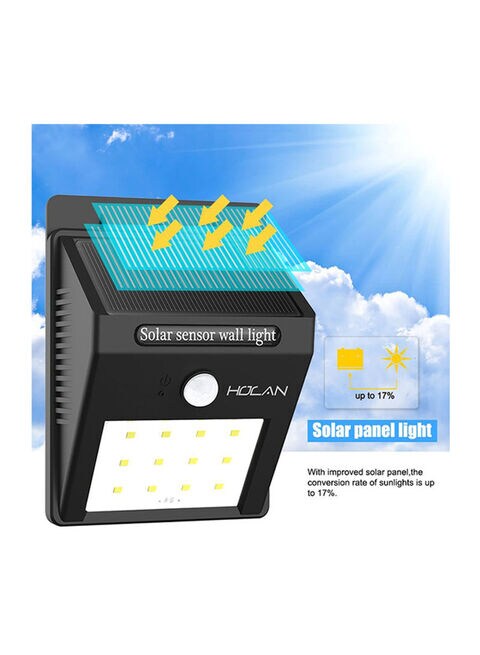 Generic Holan Motion Sensored Solar Wall Light With 12 LED Mulitcolour