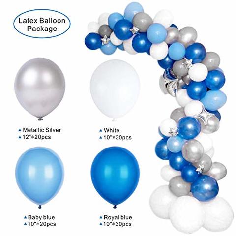 Buy Balloon Garland Arch Kit Blue And White Silver 16ft Long 100pcs Balloons Pack For Boy Baby Shower Birthday Party Centerpiece Backdrop Background Decorations Online Shop Stationery School Supplies On