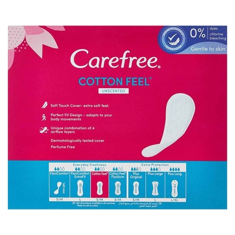 Carefree Normal With Cotton Mega Pack Pantyliners 76 Pieces