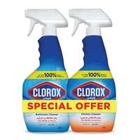 Clorox Bathroom Spray Cleaner 500ml + Clorox Kitchen Spray  Cleaner 500ml