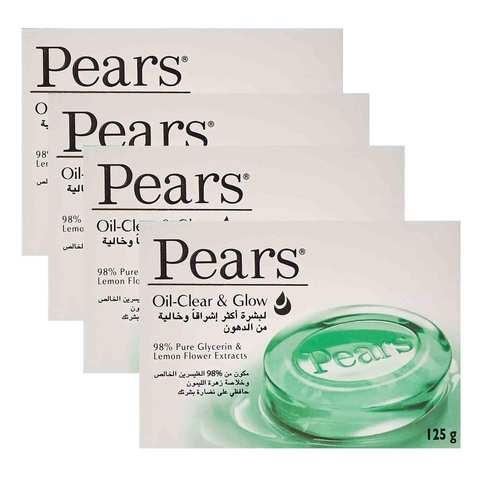 Pears Oil Clear And Glow Bar Soap 125g Pack of 4