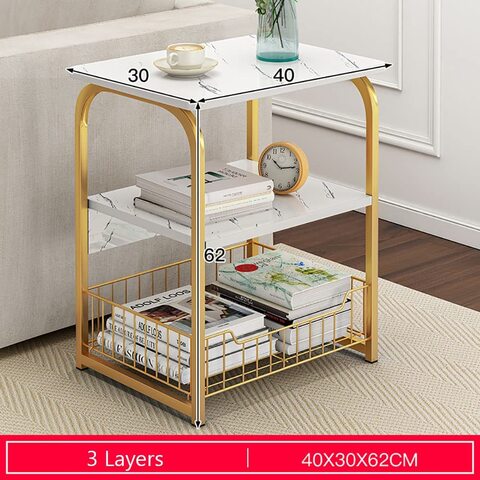 Glass end deals table with storage