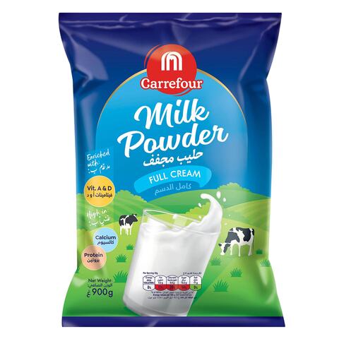 Buy Carrefour Full Cream Milk Powder 900g in Saudi Arabia