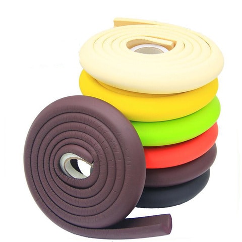 2M Baby Safety Table Edge Corner Protector Guard Cushion Anti-collision Strip Bumper Strip brown Send 4m Double Side Tape.
