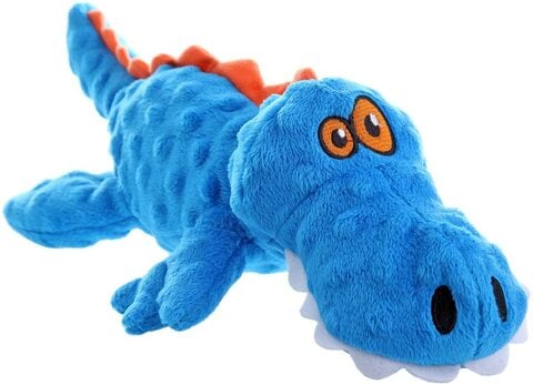 اشتري Godog Gators With Chew Guard Technology Durable Plush Squeaker Dog Toy, Blue, Mini (Just For Me) في الامارات