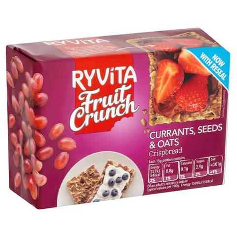 Ryvita Fruit Crunch Currents Currants Seeds And Oats Crispbread 200g