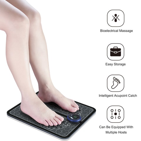 Generic-EMS Foot Massager Mat Electric Leg Foot Muscle Stimulator Massager Pressure Relief Pain Relief Foot Relaxing Blood Circulation Foot Massager Pad