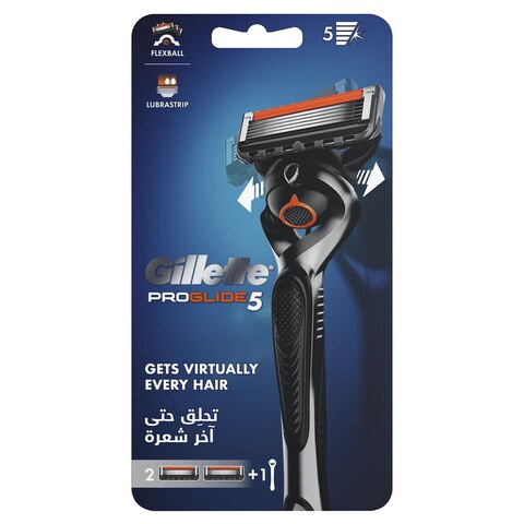 Gillette Proglide 5 Razor With 2 Blades Black 3 PCS