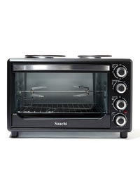 Saachi Electric Oven With Hotplates Black