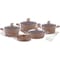 Home Maker Granite Cookware Set Light Brown And White 11 PCS