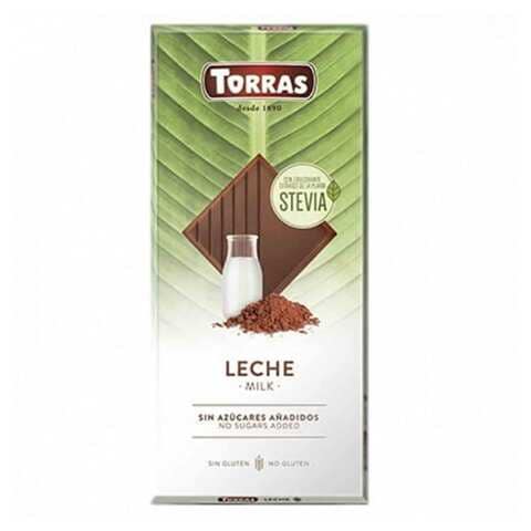 Torras Milk Chocolate Gluten Free Stevia Leche Tab Sugar Free 100 Gram