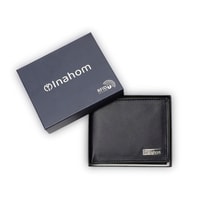 Inahom Bi-Fold Organised Wallet Flat Nappa Genuine and Smooth Leather Upper IM2021XDA0004-400-Navy Blue