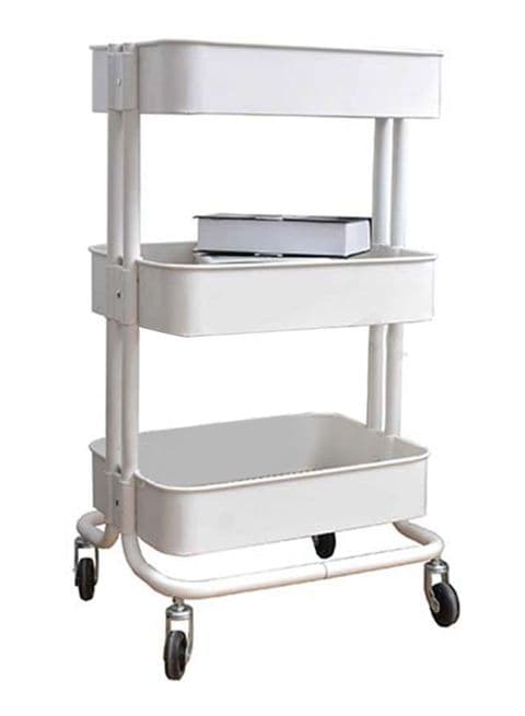 اشتري Neathome Four Wheels 3 Tier Rolling Cart White 79X45cm في الامارات