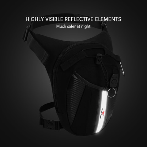 Generic-Multifunctional Reflective Drop Leg Bag Motorcycle Bike Cycling Outdoor Casual Waist Pack Thigh Bag