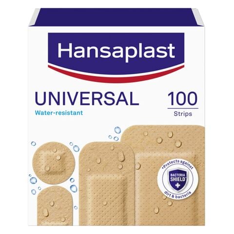 Hansaplast Universal Plasters Water-Resistant And Strong Adhesion Strips 100 count