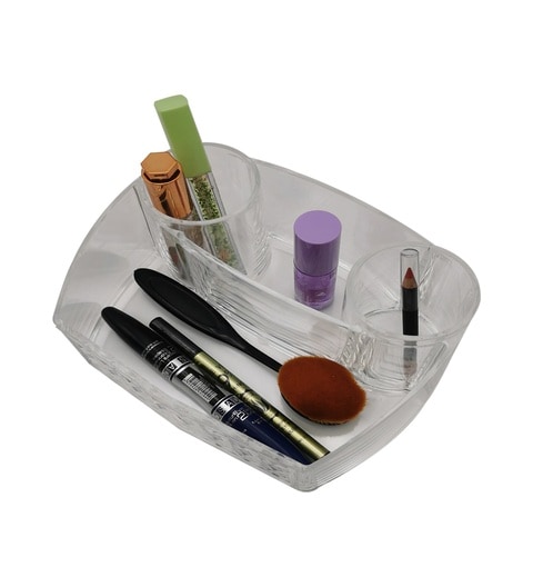 Makeup Brush Holder, 3 Slots Clear Acrylic Cosmetic Makeup Organiser For  Makeup Brush Eyeliners Lipstick Crystal Storage Box