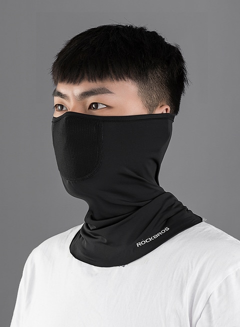 Buy ROCKBROS Cooling Neck Gaiter Face Mask Ear Loops Face Cover - Black Online - Shop Health & Fitness Carrefour