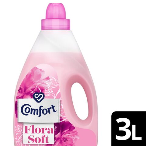 Buy Comfort liquid fabric conditioner flora soft scent 3 L Online - Shop  Cleaning u0026 Household on Carrefour Saudi Arabia