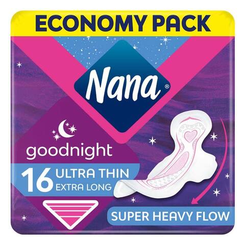 Buy Nana Ultra Thin Good Night Sanitary Pads With Wings Extra Long 16 Count  Online