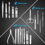 Buy Manicure Pedicure Set Nail Clippers - 18 Piece Stainless Steel Manicure Kit, Professional Grooming Kit, Nail Tools with Luxurious Travel Case in UAE