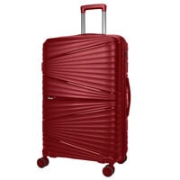 Hard Case Trolley Luggage Set of 3 For Unisex Polypropylene Lightweight 4 Double Wheeled Suitcase With Built In TSA Type Lock Travel Bag KH1005 Wine Red