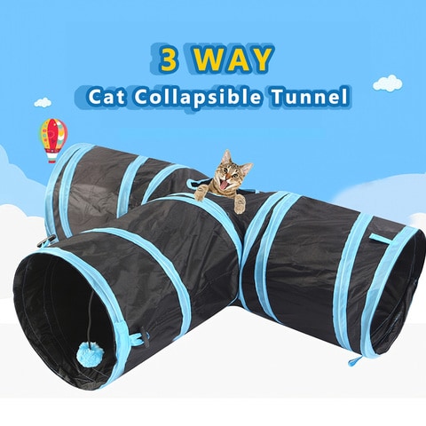 اشتري Generic-Cat Tunnel 3 Way Pet Play Tunnel Collapsible Tunnel Toy for Cats Dogs Rabbits Pets في الامارات