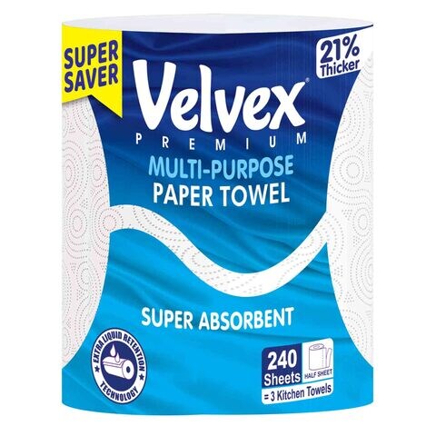 Velvex Kitchen Towel Jumbo Wht 240S