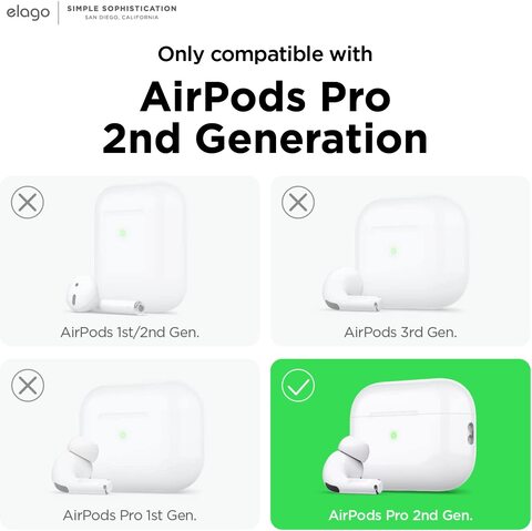 Elago Silicone Hang designed for Airpods Pro 2nd Gen (2022) case cover with Carabiner - Lovely Pink