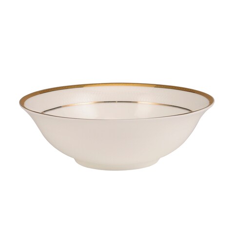 Royalford Premium Bone China Bowls, 9&quot; Salad Bowl, Rf10467, Durable &amp; Chip Resistant Bowl, Non-Toxic &amp; Hygienic, White Bowl For Soup, Cereal, Salad, Ice-Cream, Dessert