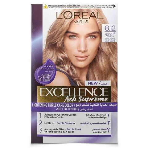 Buy L'Oreal Paris Hair Color Excellence Ash Supreme Cool Pearl Light Blonde   Online - Shop Beauty & Personal Care on Carrefour Jordan