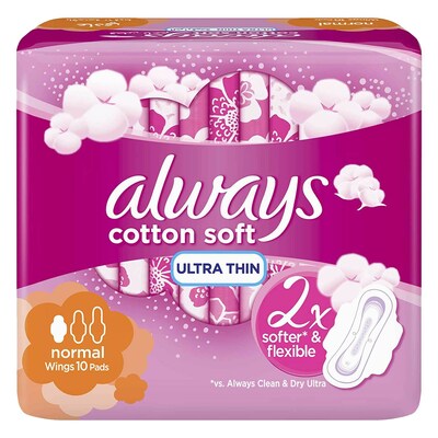 Always, Feminine Pads, Sensitive Night Pads, Maxi Thick Large With Wings -  24 Pcs
