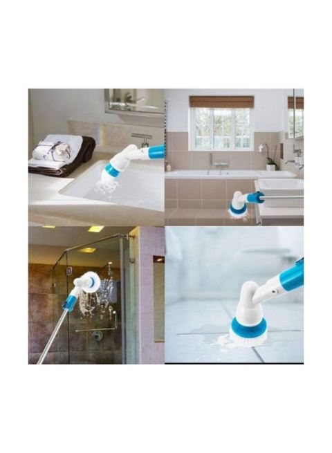 Generic 5-Piece Electric Powered Spin Scrubber Set White/Blue