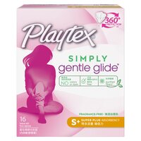 Playtex Simply Gentle Glide Fragrance-Free Super Plus Tampons With Applicator White 16 Tampons