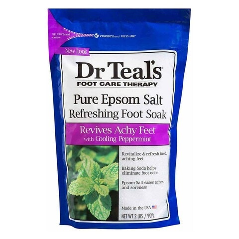 Dr Teal&#39;s Epsom Salt Foot Soak Peppermint Blue 909g