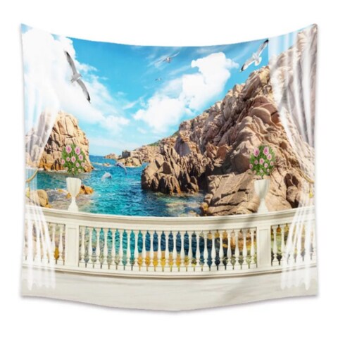 Deals for Less - Wall hanging tapestry home decor , Sea view design