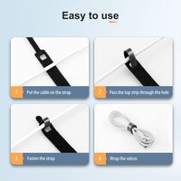 Pegant 20pcs Reusable Velcro Fastening Cable Management Straps Wire Ties Hook &amp; Loop, Adjustable Fastening Cord Organizer For tidy electronics accessories, 20 pieces