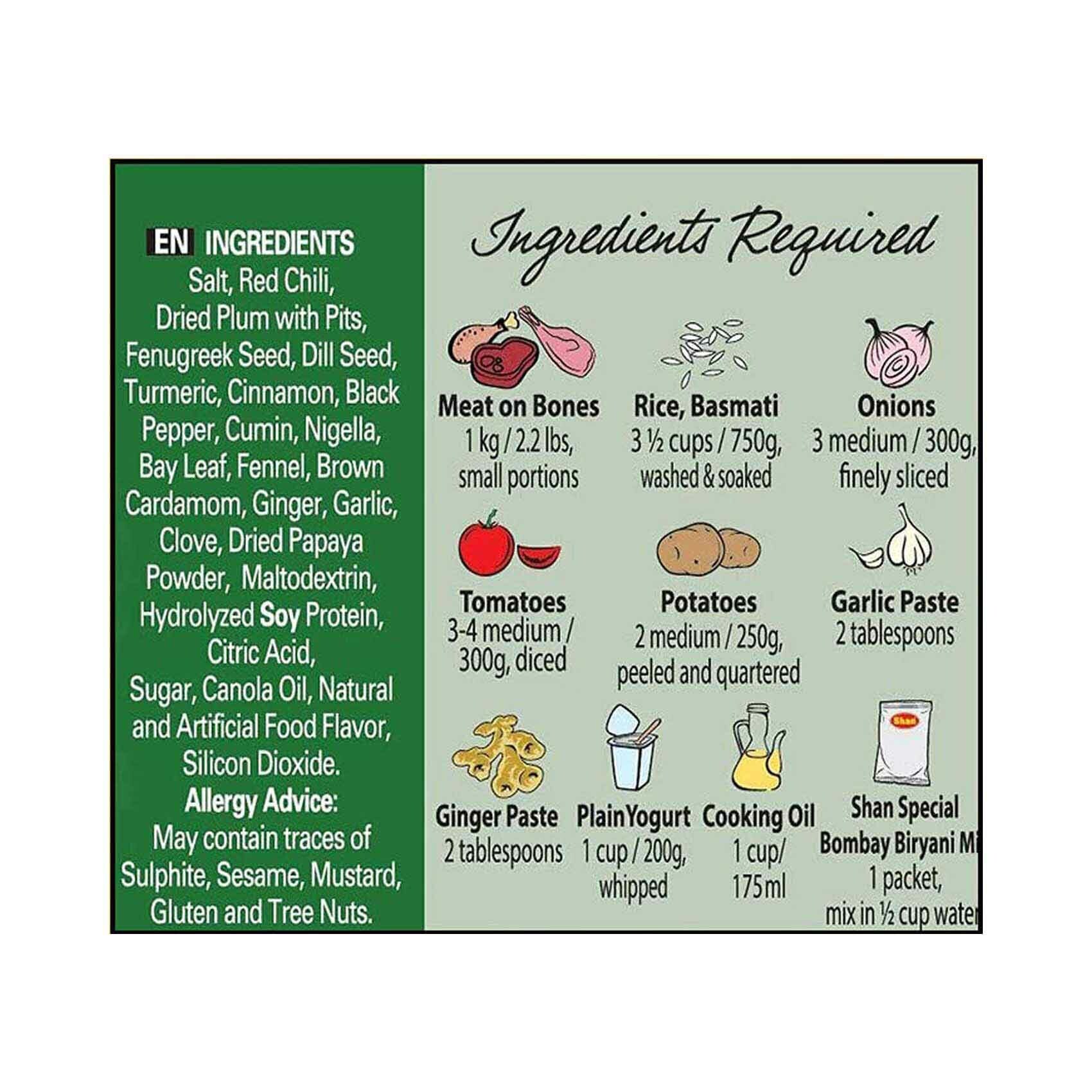 Buy Shan Bombay Biryani Masala 65g Online Shop Food Cupboard on