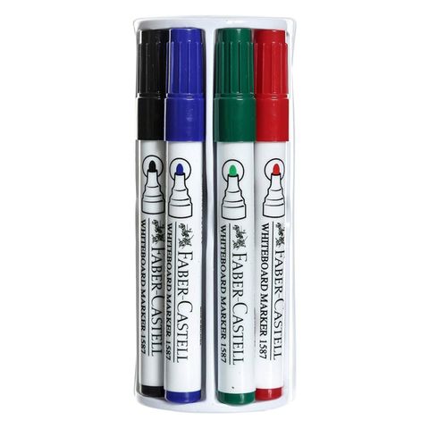 Faber-Castell White Board Marker with Duster Multicolour 5 PCS