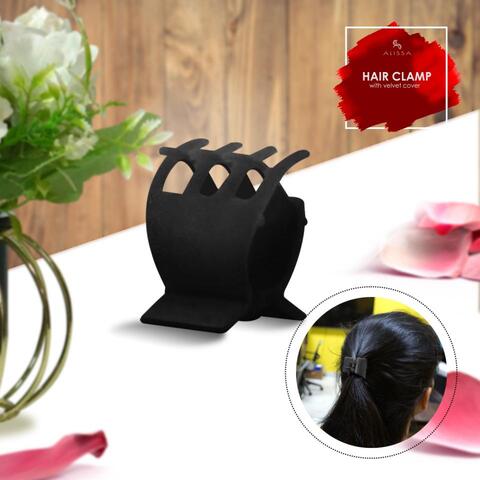 Aiwanto 2Pcs Hair Crab With Velvet Cover Hair Clip For Pony Tail Hair Accessories For Girls Womens Black Purple