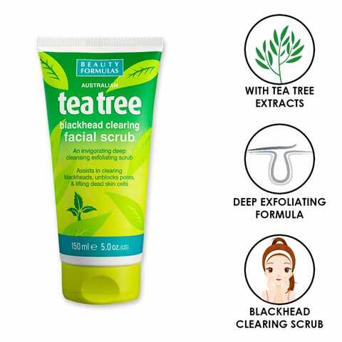 Beauty Formulas Australian Tea Tree Exfoliating Facial Wash Green 150ml