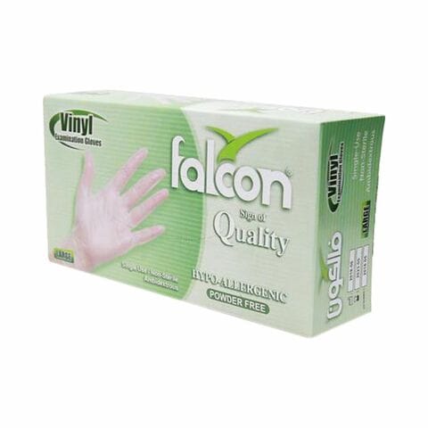 Falcon Powder Free Gloves Medium White 100 PCS