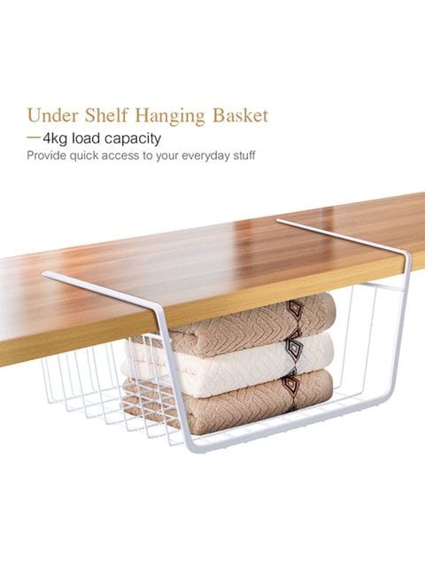 Generic Under Shelf Hanging Storage Basket White