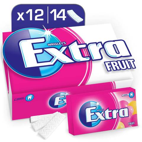 Wrigley&#39;s Extra Fruit Chewing Gum 27g Pack of 12