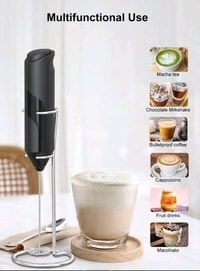 Lavish 1 Milk Frother With Stand Electric Blender Handheld Wand For Coffee Beverage Blender Cappuccino