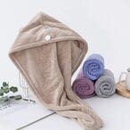 Buy Goolsky Microfiber Bath Towel Wrap Quick Drying Towel Cap Hat Soft Water Absorbent Hair Towel Wrap Shower Cap With Button For Women Lady Girl Curly Long Wet Hair in UAE