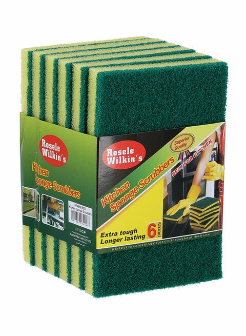 Buy Royalford 6-Piece Kitchen Sponge Scrubbers Multicolor in UAE