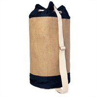 Biggdesign Anemoss Jute Bag For Women, Beach and Pool Jute Drawstring Bucket Bag for Summer, Lightweight and Natural Crossbody Jute Shoulder Bag with Front Pocket, Navy Blue
