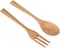 AtrauX Wooden Fork, 2Pcs/Set Non-Toxic and Eco-Friendly Wooden Spoon Fork, Flatware Set Cutlery Set for(Spoon and fork combination)